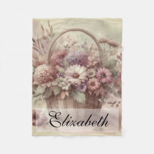 Vintage-Herbstblumen, Aquarellmalerei in Pastell Fleecedecke