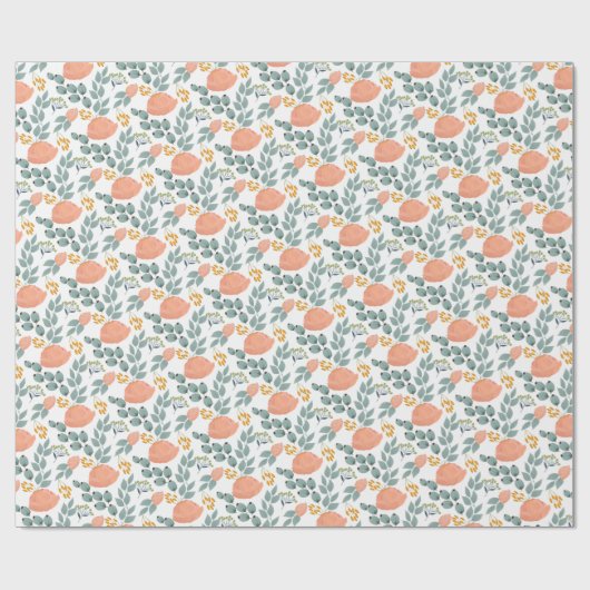 Vintage Herbstblumen Geschenkpapier (Flach)