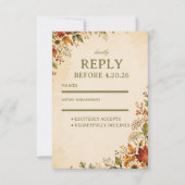 Vintage-Herbstblumen RSVP Karte (Vorderseite)