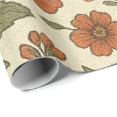 Vintage-Herbstblumenmuster – Rustikale Botanik Geschenkpapier (Rolleneckpunkt)