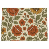 Vintage-Herbstblumenmuster – Rustikale Botanik Große Geschenktüte (Vorderseite)