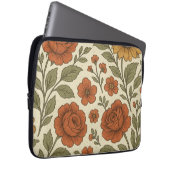 Vintage-Herbstblumenmuster – Rustikale Botanik Laptopschutzhülle (Vorne Rechts)