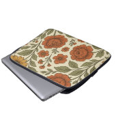 Vintage-Herbstblumenmuster – Rustikale Botanik Laptopschutzhülle (Vorne Knopf)