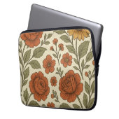 Vintage-Herbstblumenmuster – Rustikale Botanik Laptopschutzhülle (Vorderseite Links)