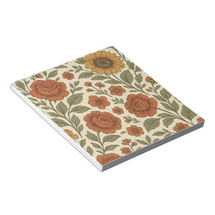 Vintage-Herbstblumenmuster – Rustikale Botanik Notizblock