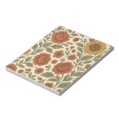 Vintage-Herbstblumenmuster – Rustikale Botanik Notizblock (Rotiert)