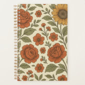 Vintage-Herbstblumenmuster – Rustikale Botanik Planer (Vorderseite)
