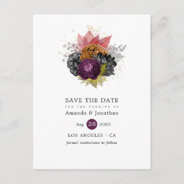 Vintage Herbstblütenhochzeit Ankündigungspostkarte