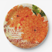 Vintage Herbstchrysanthemen Pappteller (Vorderseite)