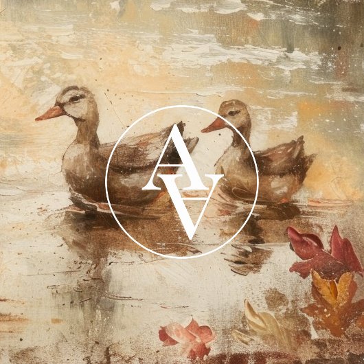 Vintage Herbstduckteichmalerei Herbstwald Poster