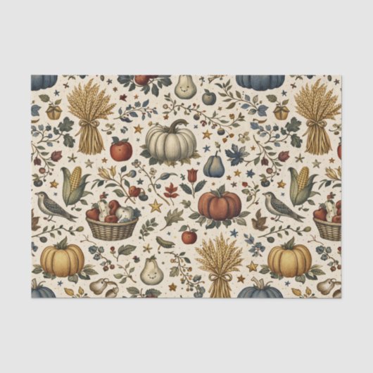 Vintage Herbsternte Thanksgiving Seidenpapier (Vorderseite)