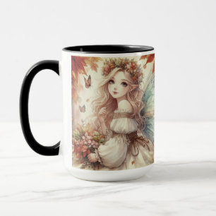 Vintage Herbstfee mit Herbstblättern Tasse