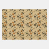 Vintage Herbstgeister und Schwarze Katzen Hallowee Geschenkpapier Set (Vorderseite 2)