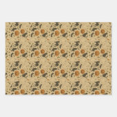 Vintage Herbstgeister und Schwarze Katzen Hallowee Geschenkpapier Set (Vorderseite)