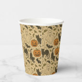 Vintage Herbstgeister und Schwarze Katzen Hallowee Pappbecher (Rechts)