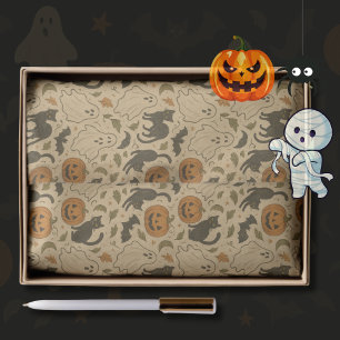 Vintage Herbstgeister und Schwarze Katzen Hallowee Seidenpapier