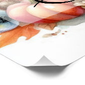 Vintage Herbstgome mit Herbstblättern Poster (Ecke)