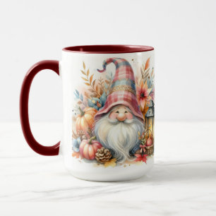 Vintage Herbstgome mit Herbstblättern Tasse