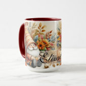 Vintage Herbstgome mit Herbstblättern Tasse (Vorderseite Links)