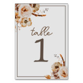 Vintage Herbsthochzeit Tischnummer (Rückseite)