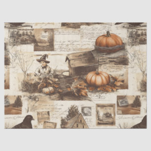 Vintage Herbstkollektion Rustikale Sepia Ephemer Seidenpapier