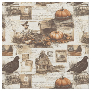 Vintage Herbstkollektion Rustikale Sepia Ephemer Stoff