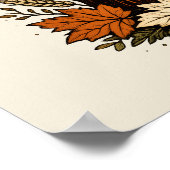 Vintage Herbstkürbis und Ernteblätter | Poster (Ecke)