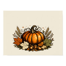 Vintage Herbstkürbis und Ernteblätter |