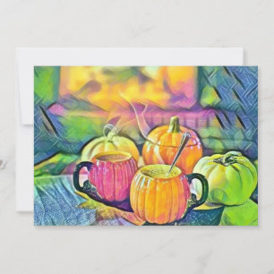 Vintage Herbstkürbisse Herbstfarben Aquarell  Einladung