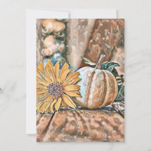 Vintage Herbstkürbisse Herbstfarben Aquarell Thro Einladung