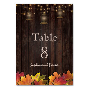 Vintage Herbstlaub Alte Lanterns Tischnummer Holz