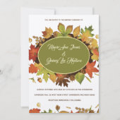 Vintage Herbstlaub Hochzeitsfeiern Ecru Papier Einladung (Vorderseite)