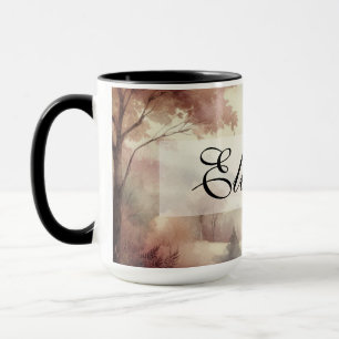 Vintage Herbstlaub Landschaftsneutrale Farben Tasse