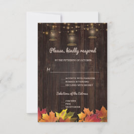 Vintage Herbstlaube Alte Lanterns Holz UAWG RSVP Karte