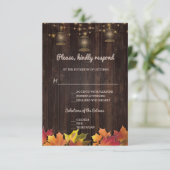 Vintage Herbstlaube Alte Lanterns Holz UAWG RSVP Karte (Stehend Vorderseite)