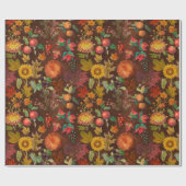 Vintage Herbstlaube Herbstsonnenblumen Geschenkpapier (Flach)
