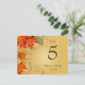 Vintage Herbstlaube Hochzeit Tischnummer (Stehend Vorderseite)