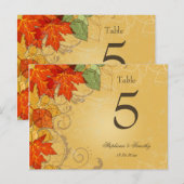 Vintage Herbstlaube Hochzeit Tischnummer (Vorne/Hinten)