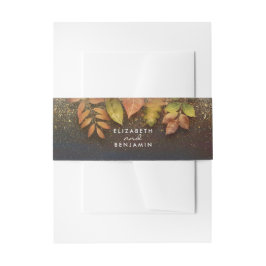 Vintage Herbstlaube und Glitzer Hochzeit Einladungsbanderole