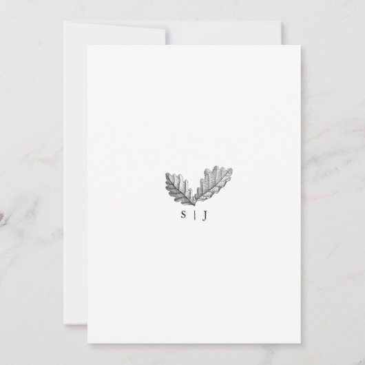 Vintage Herbstleaf Einladung zur Hochzeit (Rückseite)