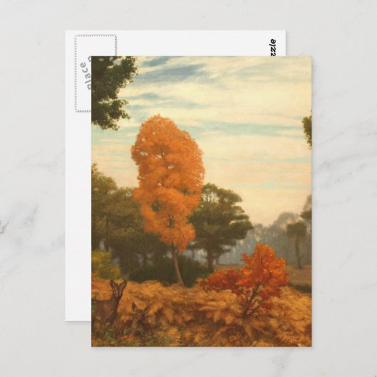 Vintage Herbstmalerei Postkarte (Vorne/Hinten)
