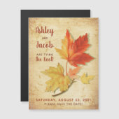 Vintage Herbstmaple-Blätter Hochzeitsfeiern Speich Magnetkarte (Vorne/Hinten)