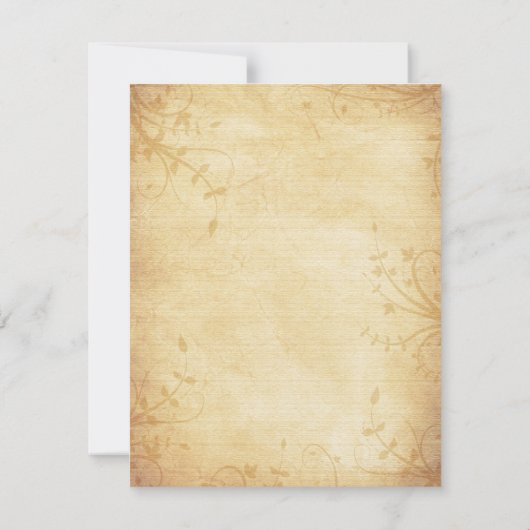 Vintage Herbstmaple-Blätter Hochzeitsfeiern Speich Mitteilungskarte (Rückseite)