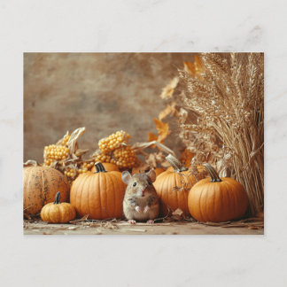 Vintage Herbstmousine Postkarte