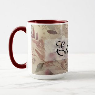 Vintage Herbstpasten Blume Aquarellmalerei Tasse