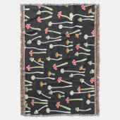 Vintage Herbstpilze Muster Design. Decke (Vorderseite Vertikal)