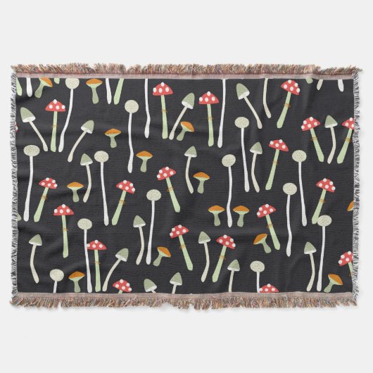 Vintage Herbstpilze Muster Design. Decke (Vorderseite)