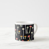 Vintage Herbstpilze Muster Design. Espressotasse (Vorderseite Rechts)