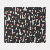 Vintage Herbstpilze Muster Design. Fleecedecke (Vorderseite (Horizontal))