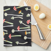 Vintage Herbstpilze Muster Design. Geschirrtuch (Viertel Falte)